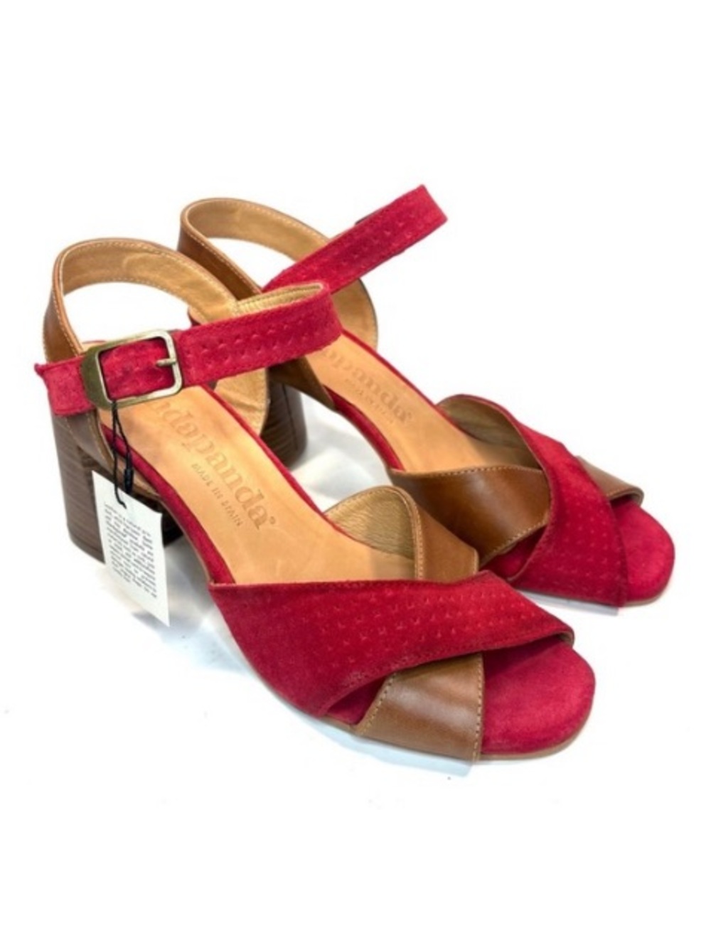 Wanda Panda Red Leather Heeled Sandals |
